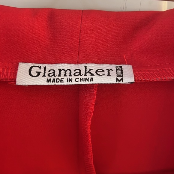 Glamaker long red blazer sz M - Picture 2 of 2